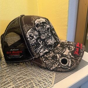 Red Monkey Skull Graphic Trucker Hat